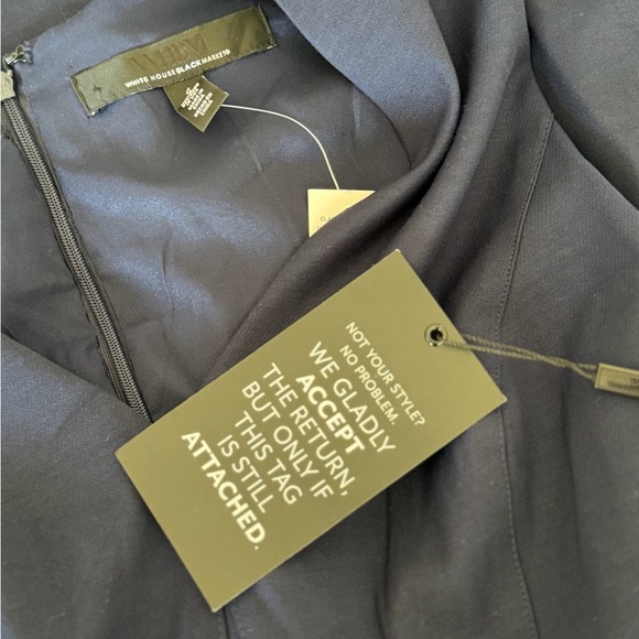 NWT White House Black Market Officer Blue V-Neck Sheath Dress 4 - Picture 6 of 8